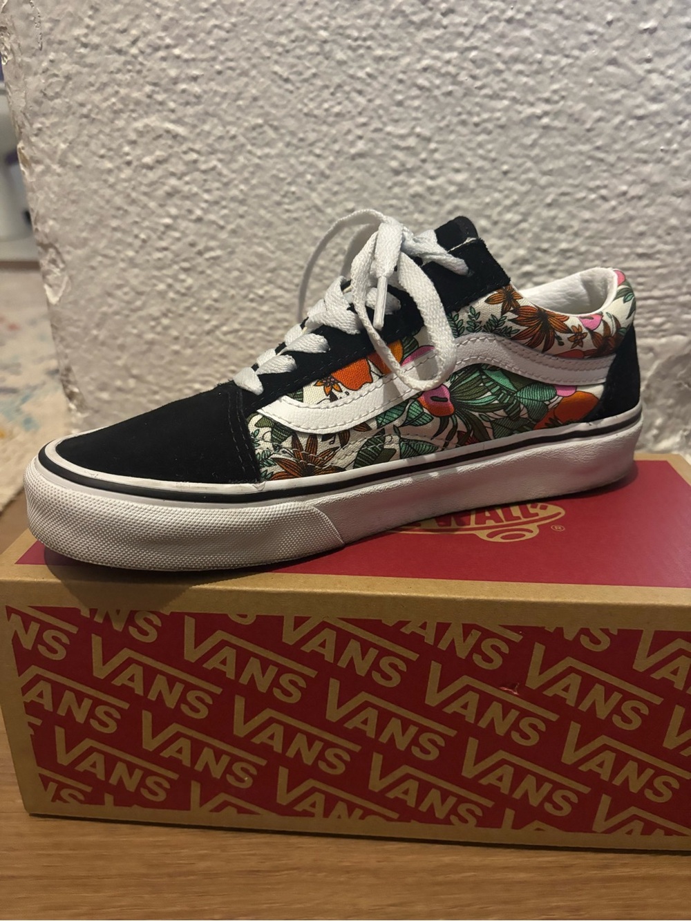 Vans Black & White Old Skool with Floral Print